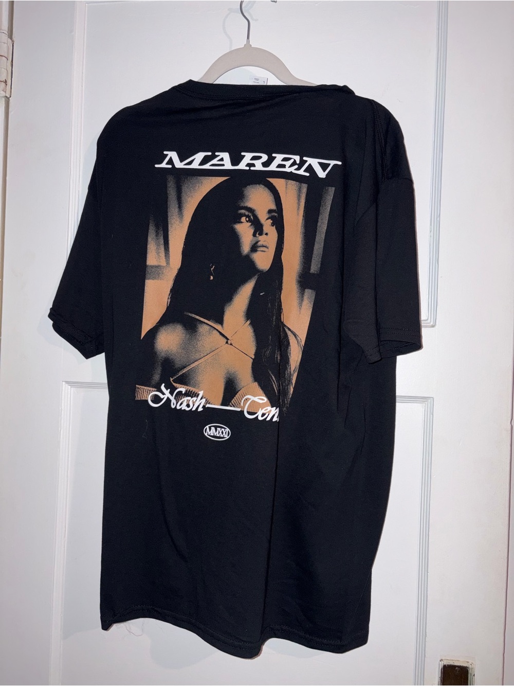 Marlen graphic Tee - Black with Sepia Photo Print